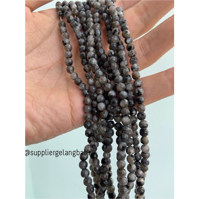 bahan batu 4mm Labrador glossy aksesoris gelang kalung labradorite