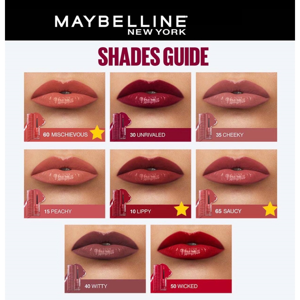 New Maybelline Superstay Vinyl Ink - Liquid Lipstik Lipstick Make Up Lip Original MAYBELLINE 100%