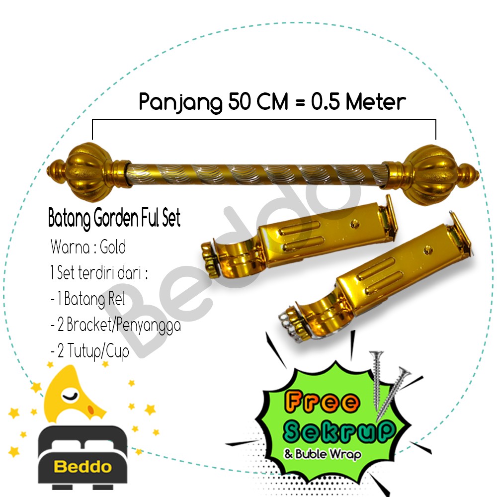 Batang Gorden | Besi Gorden | Tongkat Gorden | Stick Gorden | Ring Gorden | Ukuran 50cm