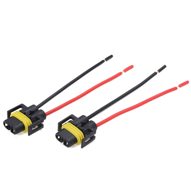 {LUCKID}2PCS H11 H8 H9 Wiring Harness female Socket Wire Connector Plug Extension Pigtail