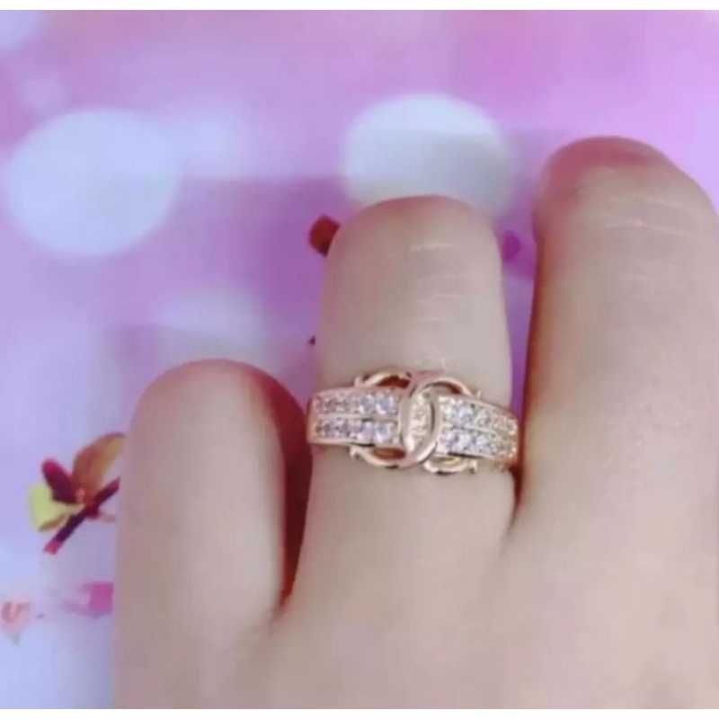 Cincin cenel permata rosegold fashion wanita titanium original anti luntur