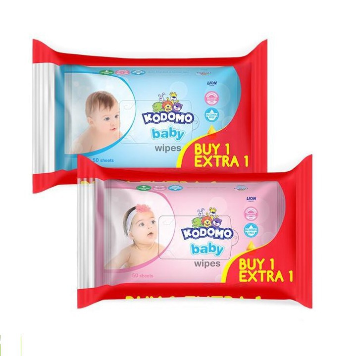 Kodomo Paseo Tissue Basah 50's Buy 1 Get 1