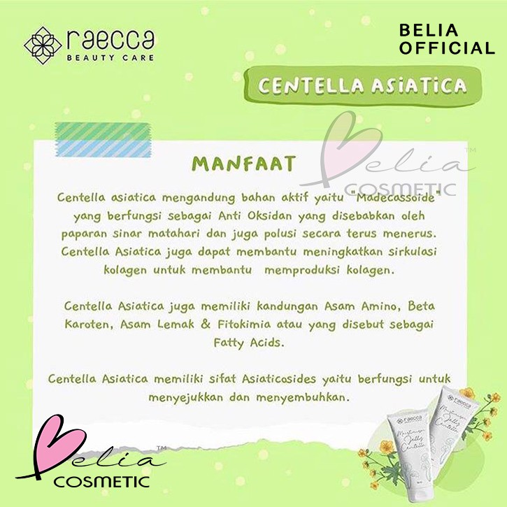 ❤ BELIA ❤  RAECCA Moisturizer Jelly Centella 15g | pelembab wajah raeca ✔️BPOM