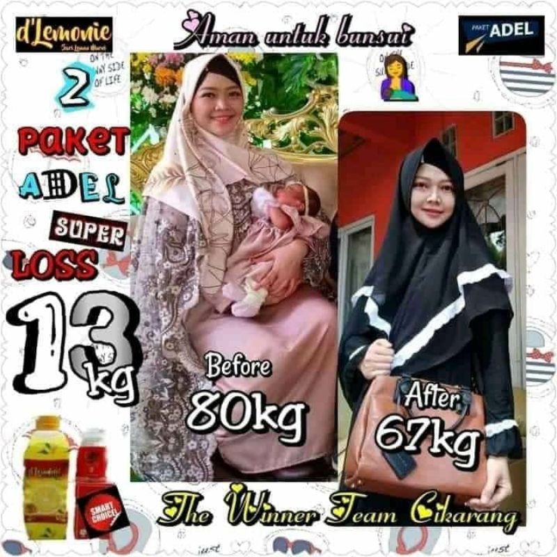 Paket Pelangsing/ADELL Super/Dlemonie + Apell Silaxing Rp  (COD)