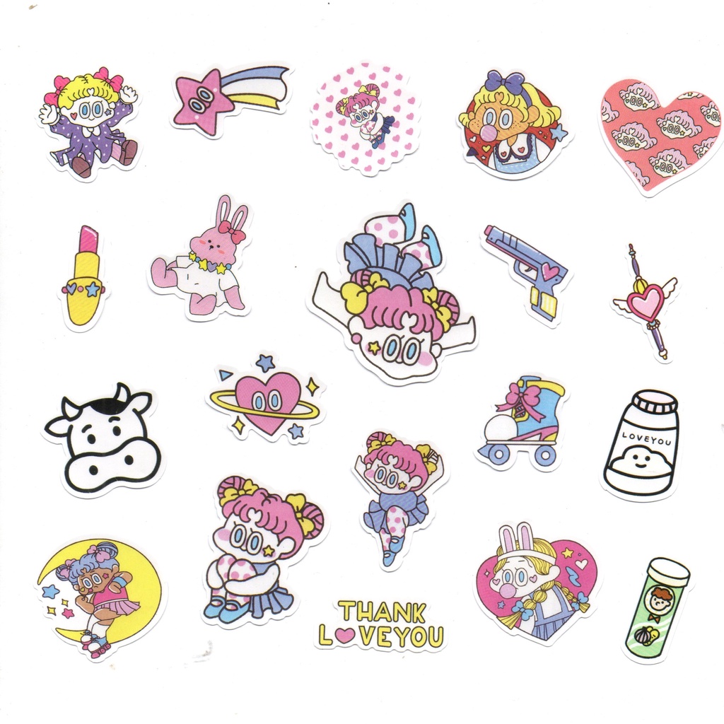 

Pink girl Sticker Set 40pcs // Bullet Journal Planner Scrapbook