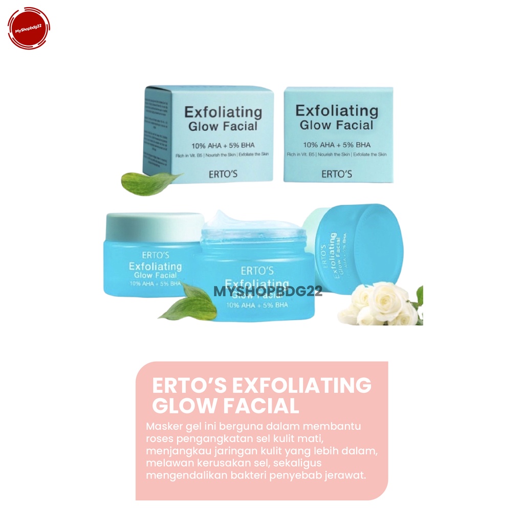 Ertos Exfoliating Glow Facial Perlengkapan Perawatan Eksafoliasi Kulit Wajah By Myshopbdg22