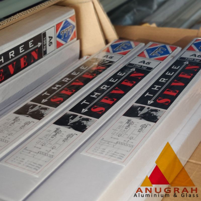 Rel Pintu Sliding / Geser A6/J6 panjang 3 meter Merk 777