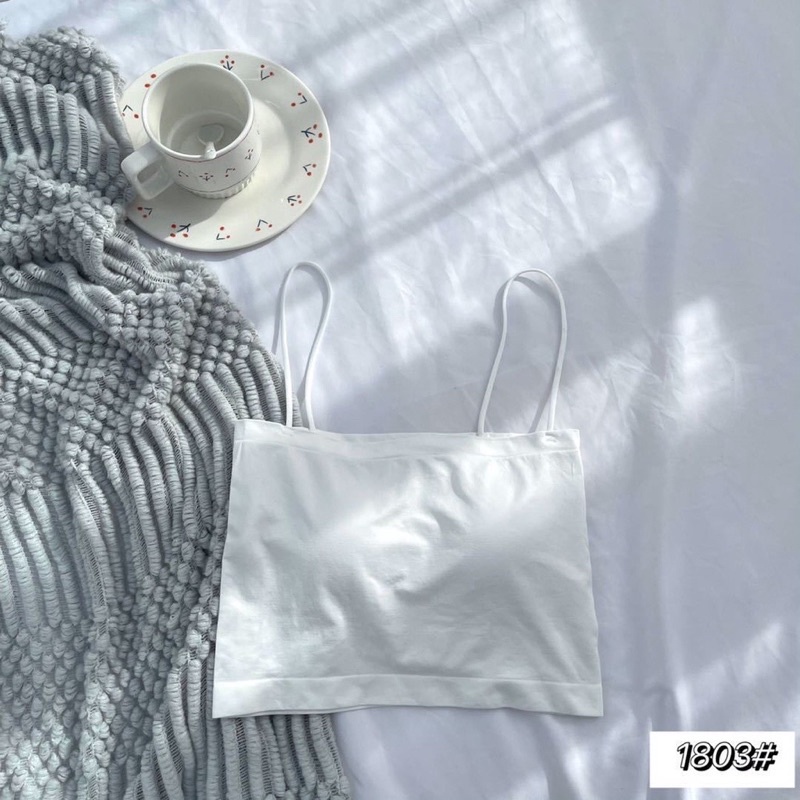 EJ - BR05 - Sling Tanktop / Crop Top / Atasan Wanita Bralette Push Up-BR01 PUTIH