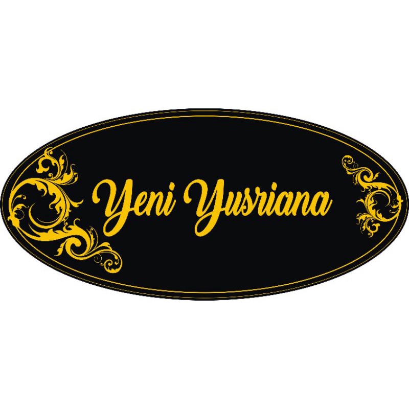 

name tag oval kuningan