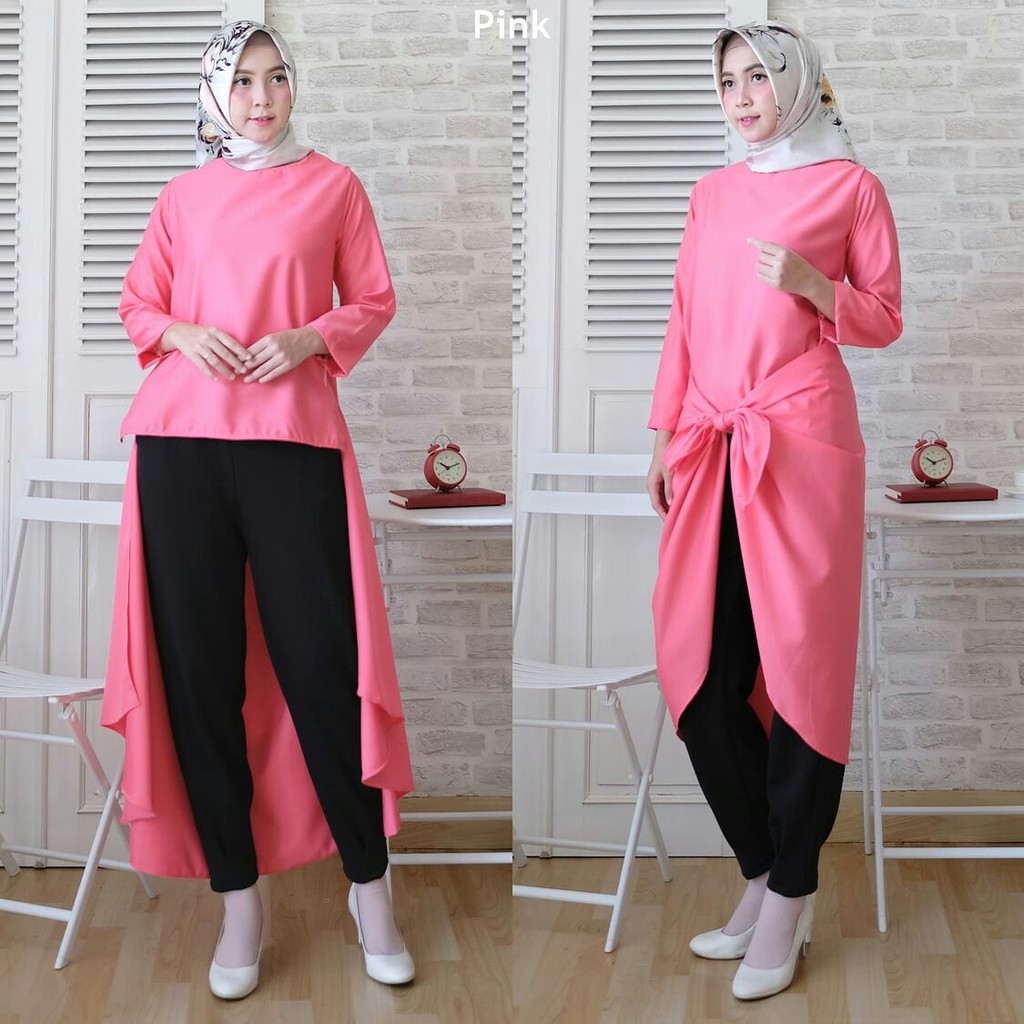 SALE Tunik Wanita bahan Baloteli / Atasan Fashion Muslim / Blouse Wanita Model Penguin