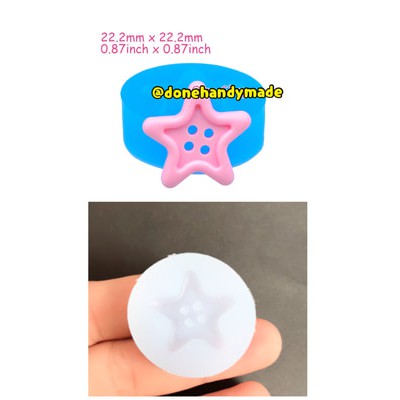 Cetakan bintang star mold clay mold resin cetakan kancing button mold