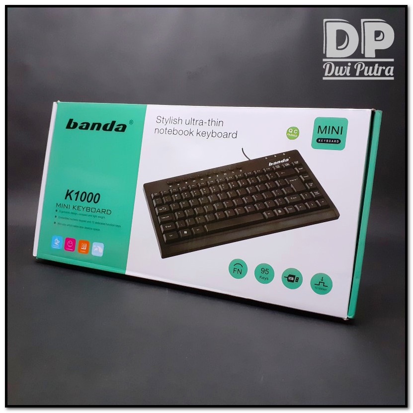 KEYBOARD MINI BANDA K-1000 USB // RINGAN TIPIS OFFICE MULTIMEDIA LAPTOP NOTEBOOK KOMPUTER // K1000