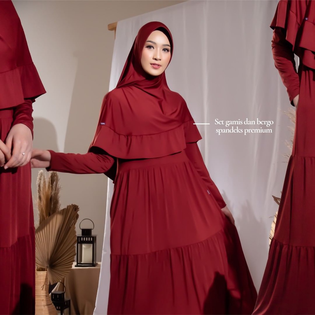 ELZATTA GAMIS SYARI TERBARU SET HIJAB SETRANA / GAMIS SET ELZATTA SPANDEX / GAMIS SET SYAR'I / GAMIS