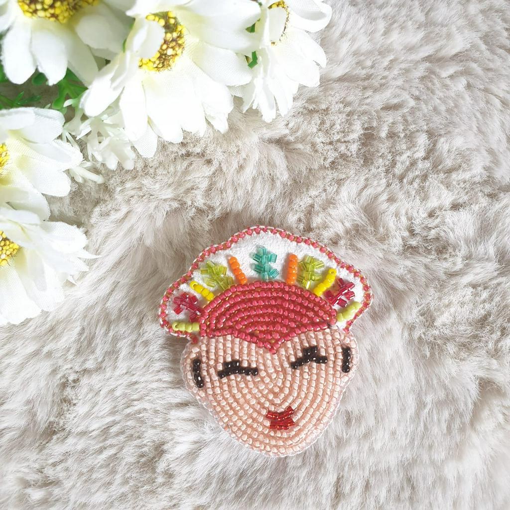 Poes Craft Bros Payet Kepala Ondel Aksesoris Hijab Souvenir Kebaya