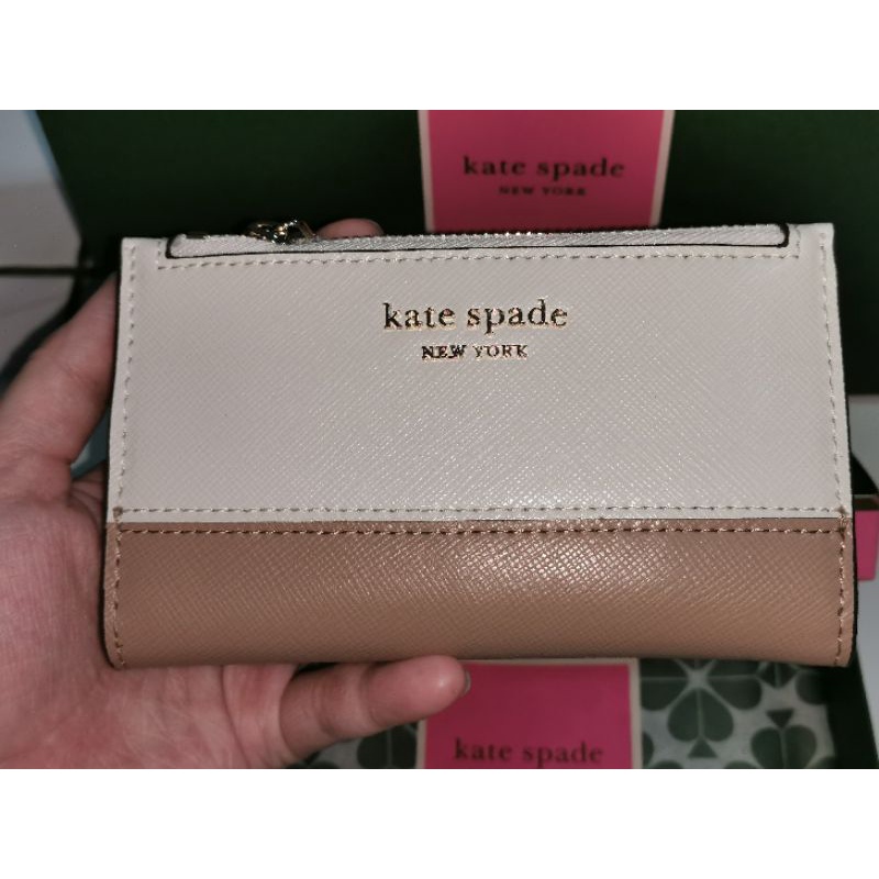 Kate Spade Slim Bifold Wallet Putih Cream Original 100% (Dompet Kate Spade Original)