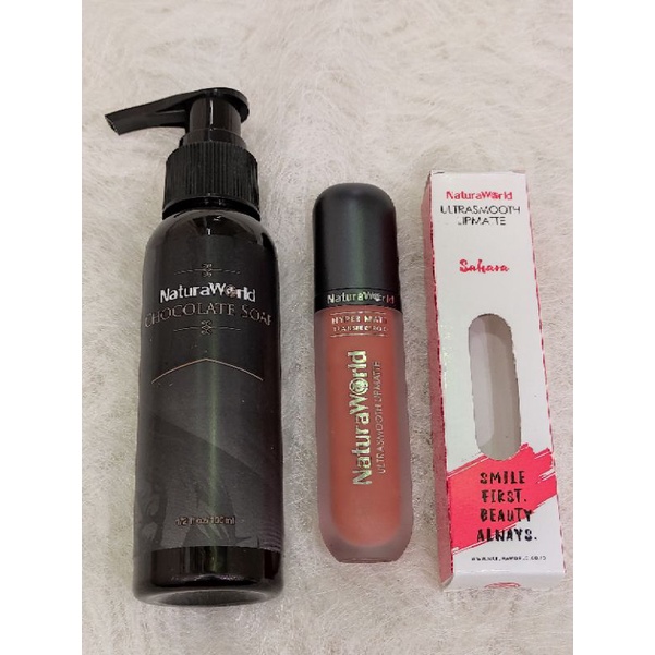 Paket Cleanser Chocolate Dan Lipmatte Sahara/NaturaWorld
