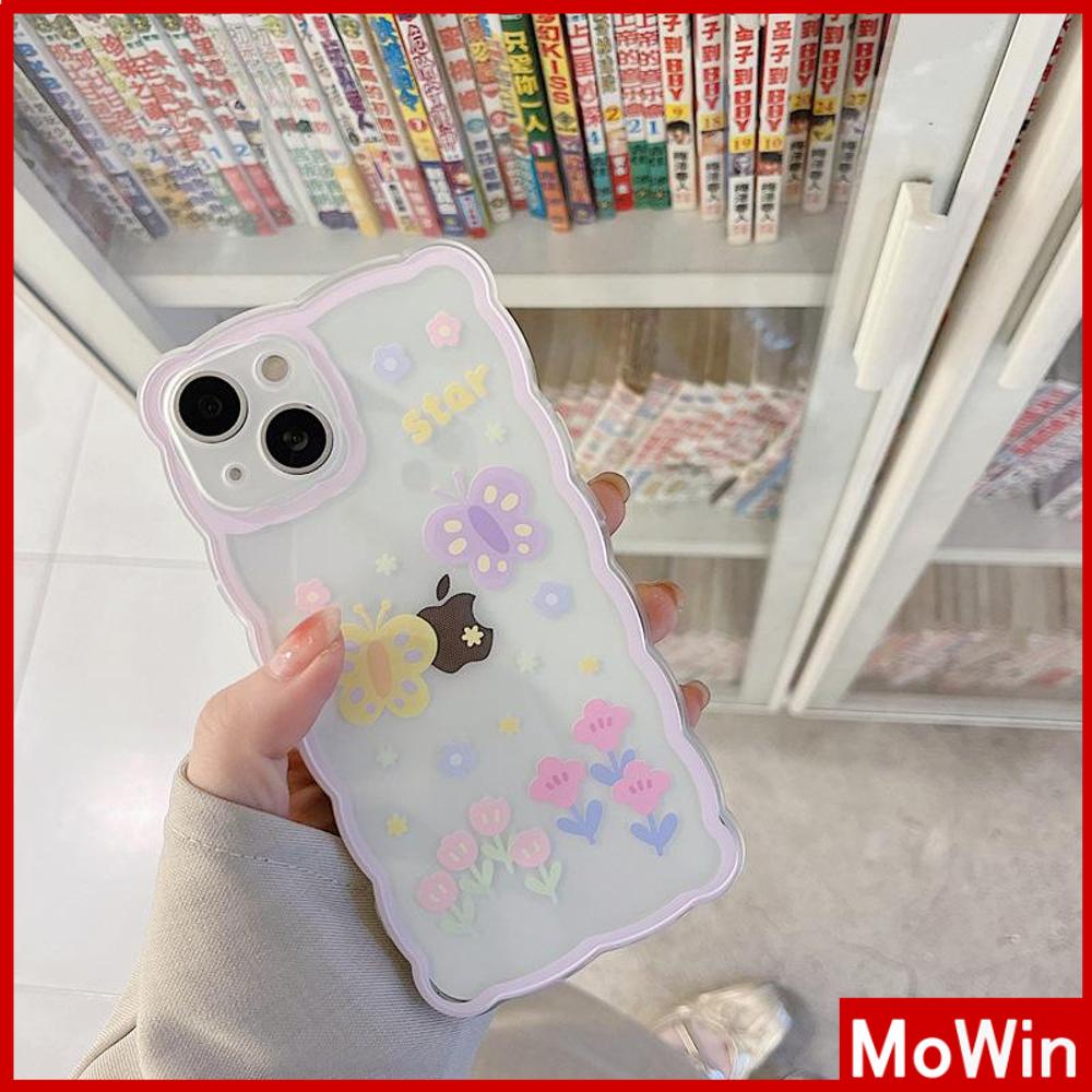 iPhone Case Silicone Soft Case Clear Case Wave Non-Slip Shockproof Camera Full Coverage Protection Butterfly Flower For iPhone 13 Pro Max iPhone 12 Pro Max iPhone 11 iPhone 7 Plus