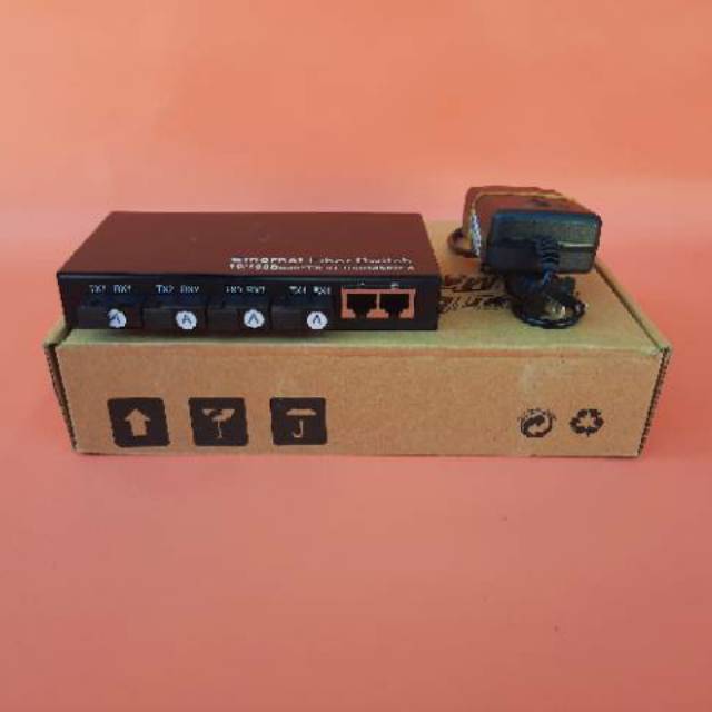 Media Conventer Fiber Optik 4 Port Fiber 2 Port LAN RJ45