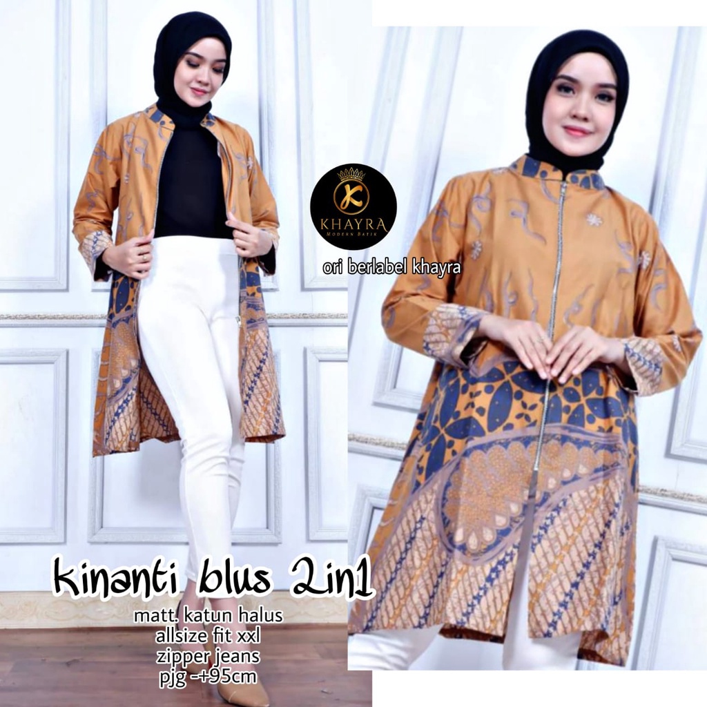 Kinanti blus 2 in 1 batik solo  atasan kerja