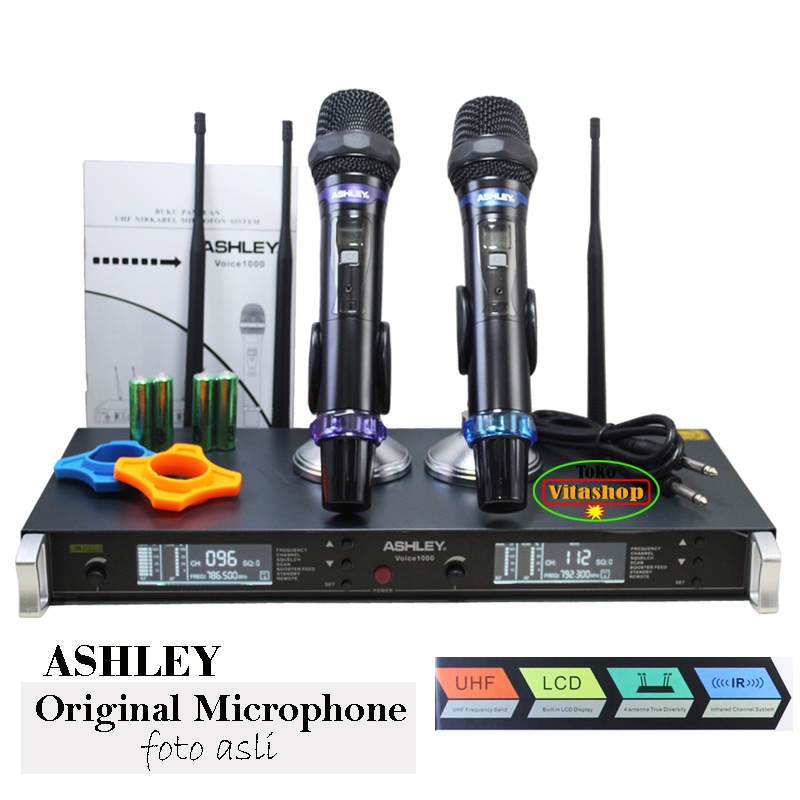 MICROPHONE WIRELESS ASHLEY VOICE-1000 MIC WERLES MIK MIKROPON ORIGINAL