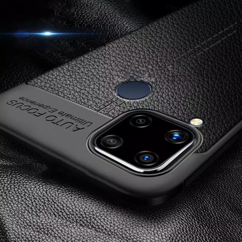 Auto Fokus Realme C15 6.5 inchi Leather Soft Case REALME C15 AUTOFOCUS Motif Kulit Jeruk