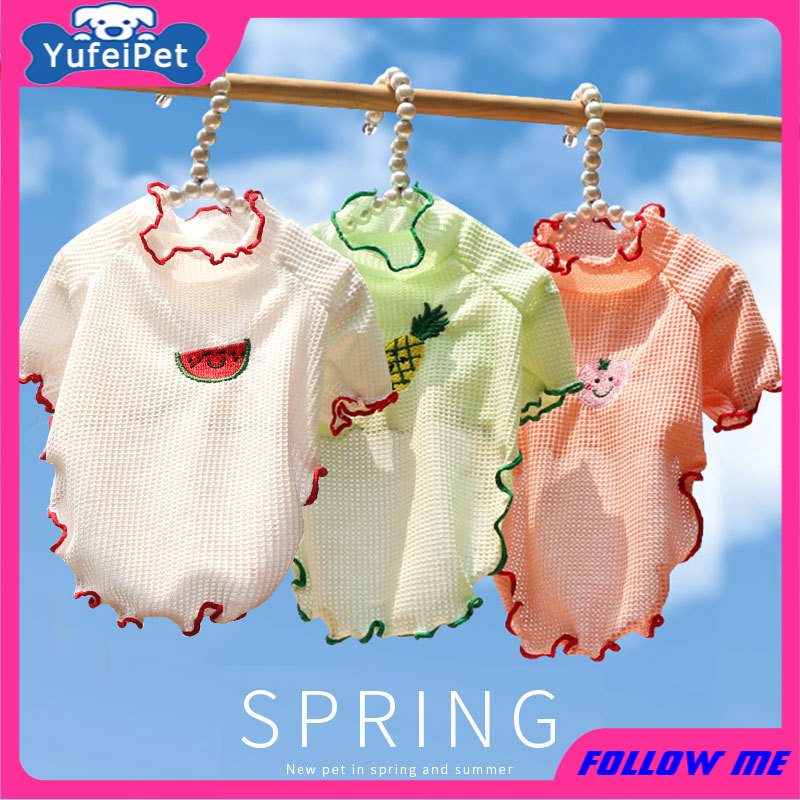 ★〓YUFeiPet〓★  New Pet Dog Clothes for Small Dogs Cat Summer Cute Curling Clothing for Dogs Spring Summer Cool Puppy