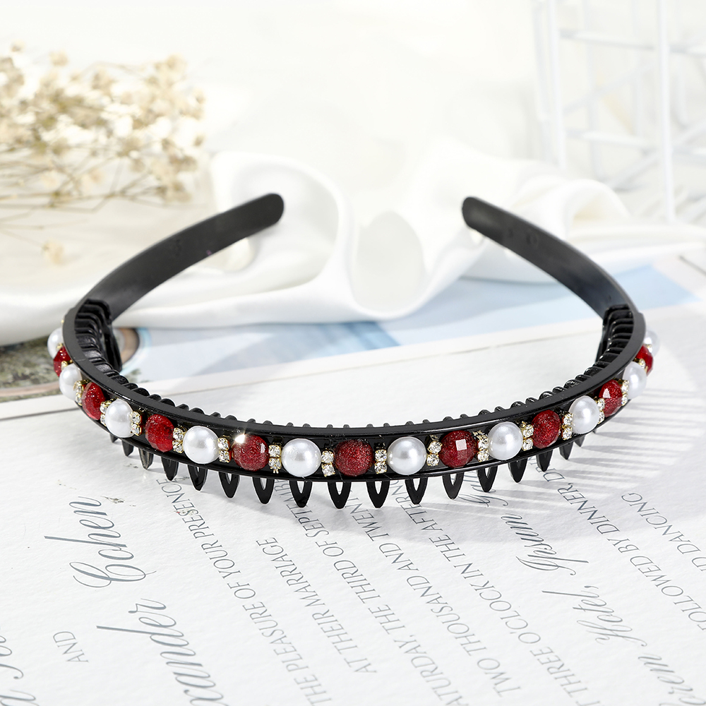 Korean Pearl Rhinestones Headband for Women Fashion Retro Hairband Girls Hair Accessories