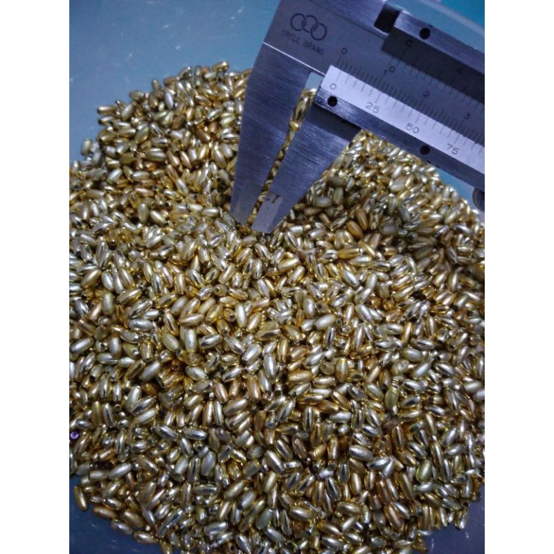 mute padi 6mm / monte pasir / beads gold / manik manik