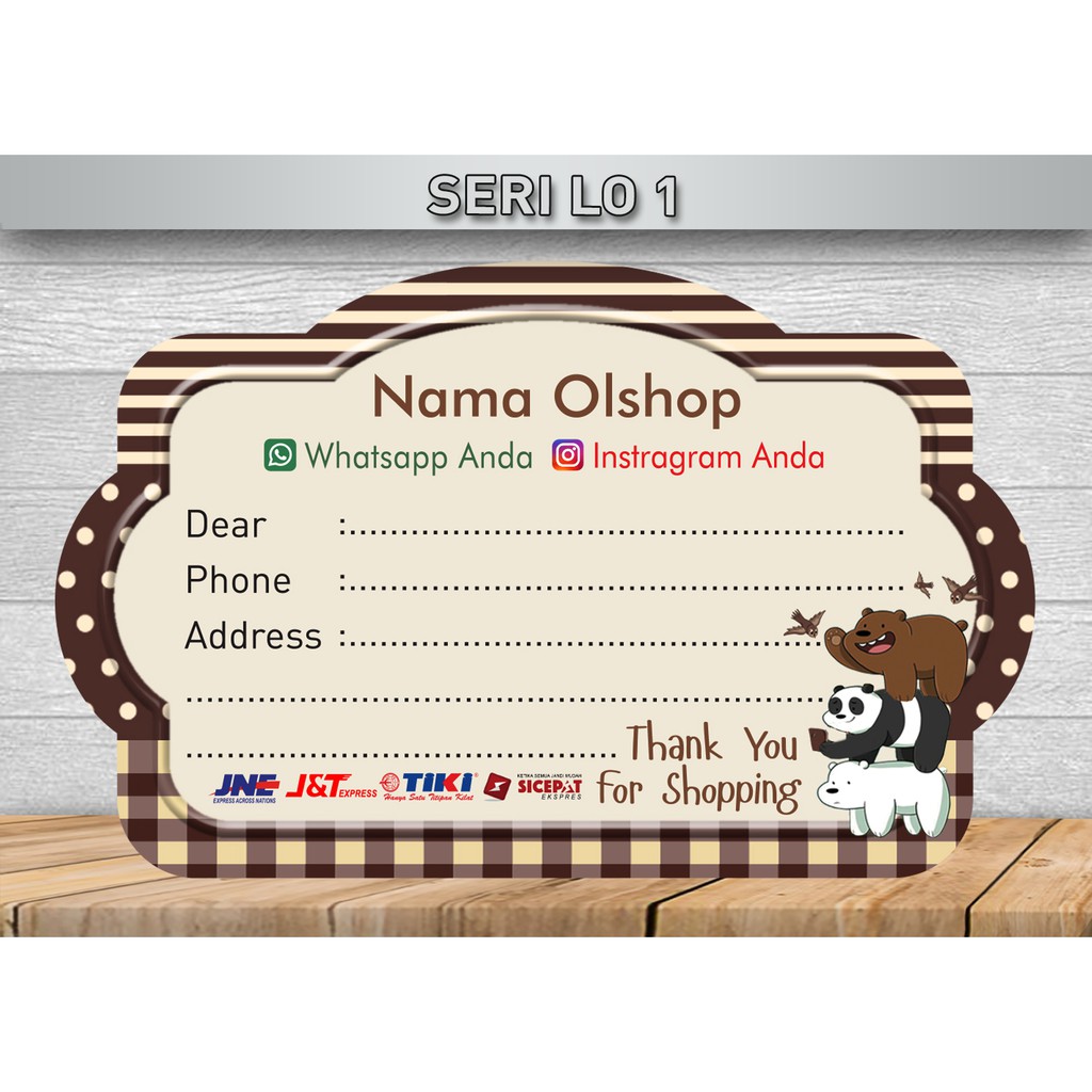 

LABEL STICKER PENGIRIMAN BENTUK UNIK / MURAH /OL 1