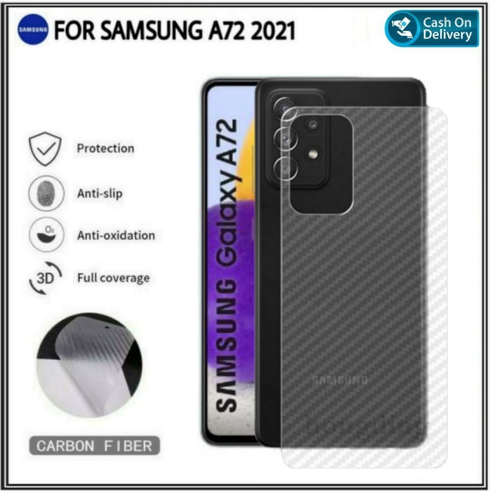 Garskin Carbon Samsung A72 , A52 , A32 4G 2021 Skin Anti Gores Belakang Hp DI ROMAN ACC