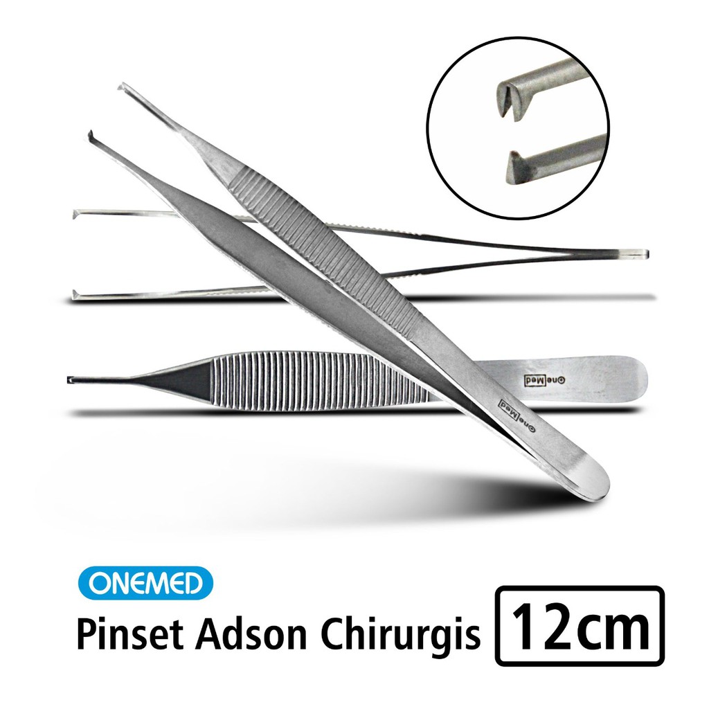 Onemed Pinset Adson Chirurgis 12 Cm Stainless Steel