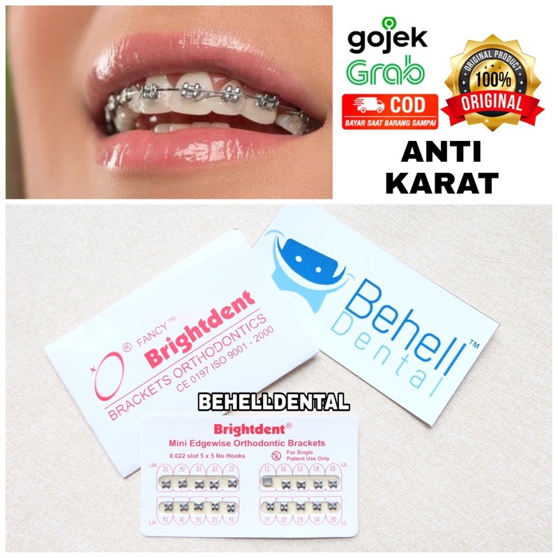 ORI ANTI KARAT BRACKET BEHEL METAL GIGI AMPLOP BRIGHTDENT BRIGHT DENT CUTE ORTHODONTICS MIM KAWAT DENTAL