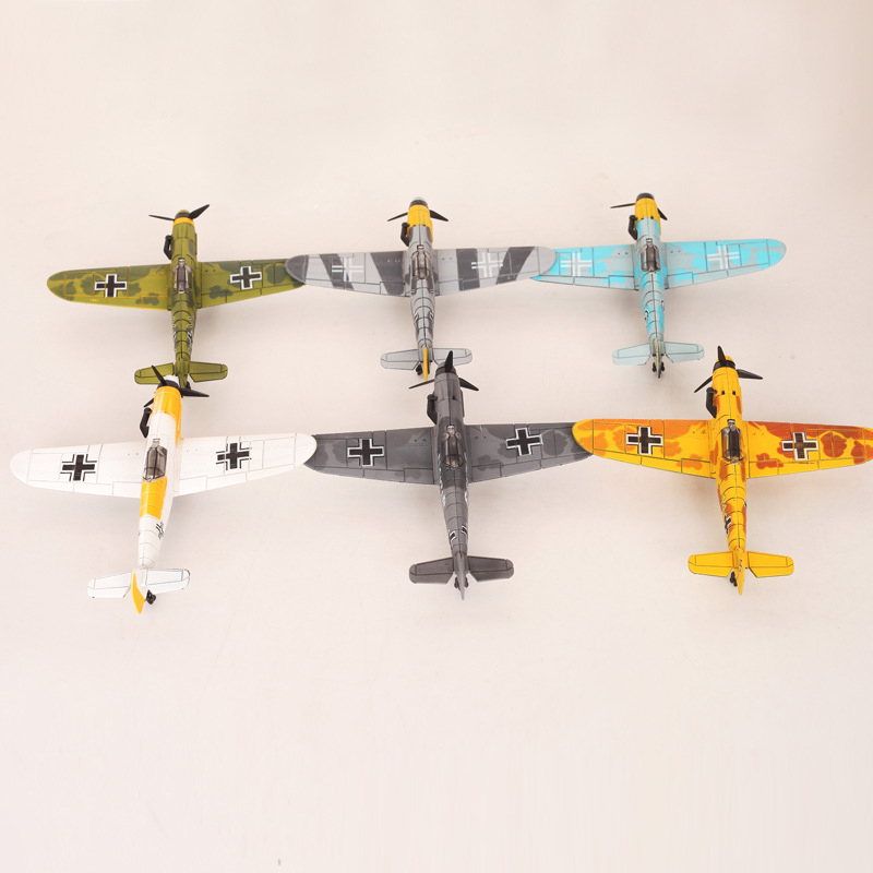 Mainan Rakitan Balok Bangunan Pesawat Tempur Militer Handmade 4d Diy 1: 48 WW2 Jerman BF109