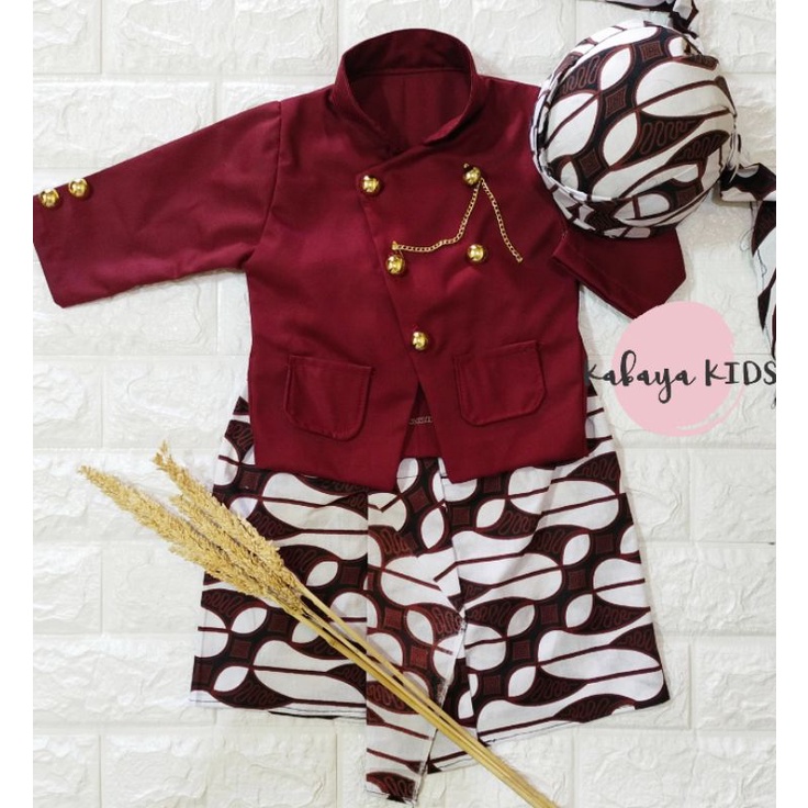 FREE BLANGKON  Baju Kostum Pitonan Tedak Siten Beskap Dalang Basofi Anak Cowok dan Bayi Laki-laki