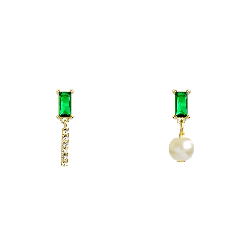 Aksesori Fashion Wanita Vintage Anting Mutiara Kristal Hijau ladies accesories earrings