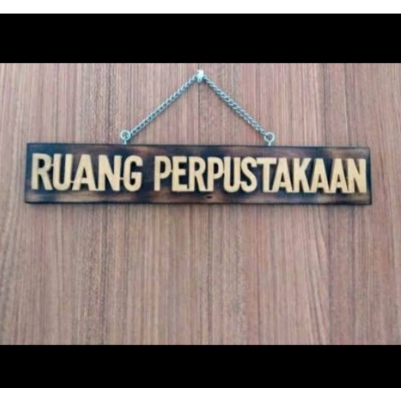 Papan Nama Tempat Lokasi Benda Berbahan Kayu Jati Belanda poles