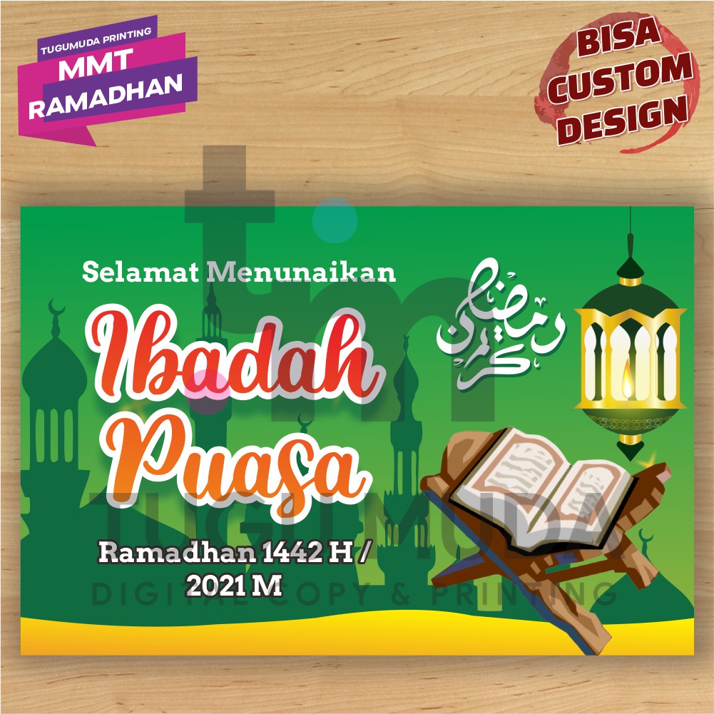 Cetak Spanduk|Banner|MMT - SELAMAT BERPUASA-SAHUR-BUKA PUASA 2021