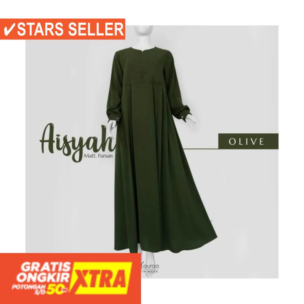 BAJU LEBARAN PAKAIAN MUSLIMAH SYARI BERGO BALOTELI / Gamis aisyah alhauraa , bahan fursan
