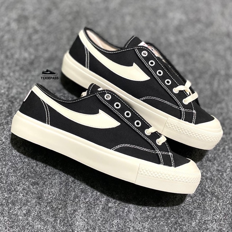 [ORIGINAL] Sepatu Compass Gazelle Low Black White