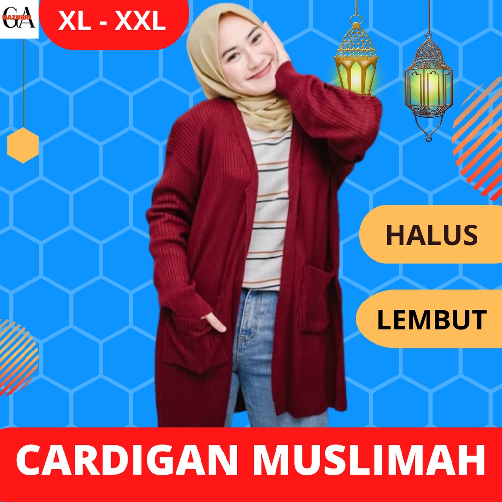 Cardigan Muslimah Baju Hangat Jaket Wanita Rajut Korean Style Jumbo Premium Korea Suwiter Cewek Over