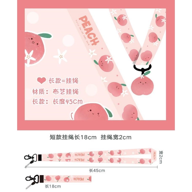 Buah ponsel lanyard halter dan tali liontin kunci anti-lost line Chain tali Gantung lucu kartun ins