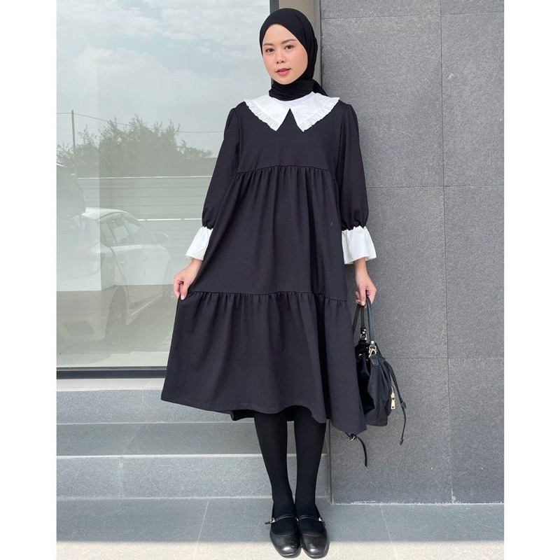 (MSB) TUNIK RESYA RUFFLE TWO TONE RAYON UNIQLO