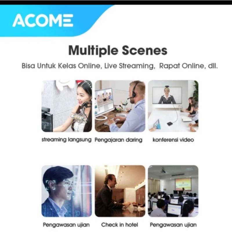 ACOME AWC11 Webcam 1080 HD USB Camera Microphone 360 Noice Reduction