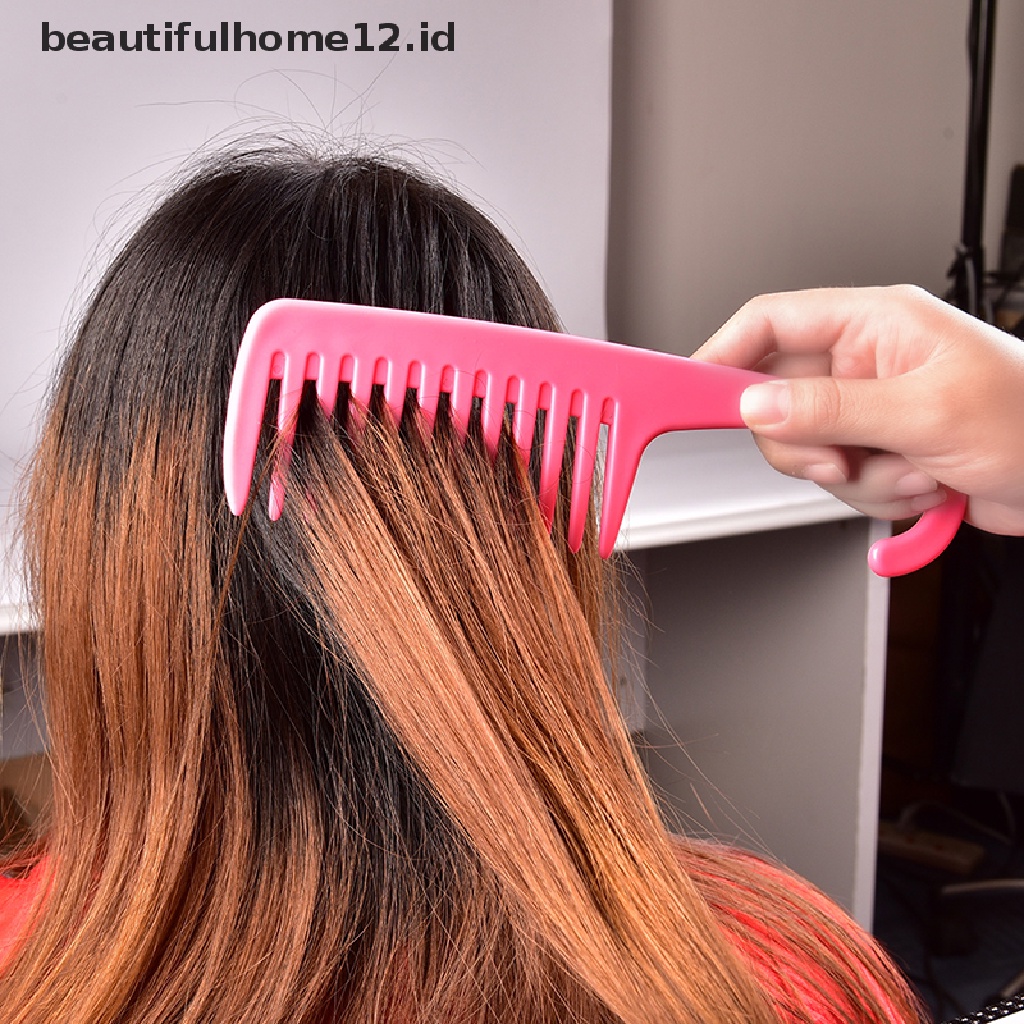 (Kesehatan &amp; Beauty Tool) Sisir Gigi Lebar Dengan Gagang Kait Untuk Mengurangi Rambut Rontok