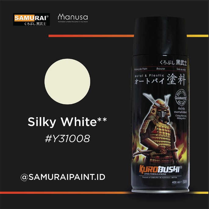 Samurai Paint Silky White Yamaha #Y31008 Cat Aerosol Kualitas Kompresor