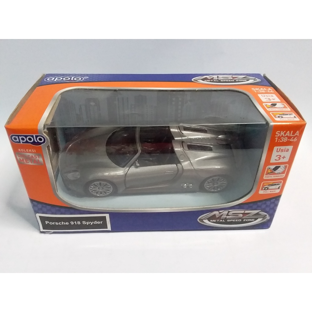 Diecast APOLO MSZ Porsche 918 Spyder Koleksi Mainan Anak