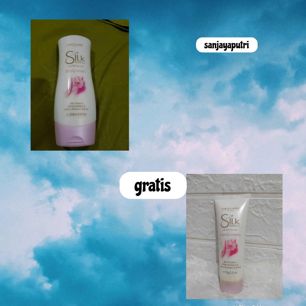 Silk beauty white glow body wash gratis hand cream