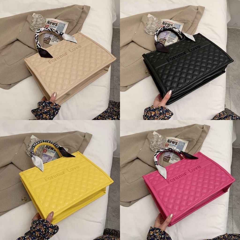 TAS TANGAN WANITA KULIT TAS BAHU WANITA MOTIF KOTAK KOTAK WARNA TAS WANITA - LB-10