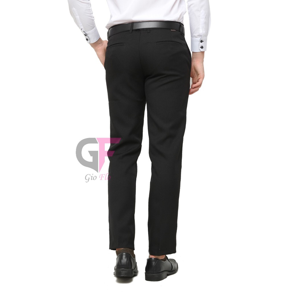 GIOFLO Celana Formal Pria Pakaian Slim Fit Terbaru Hitam / CLN 1174