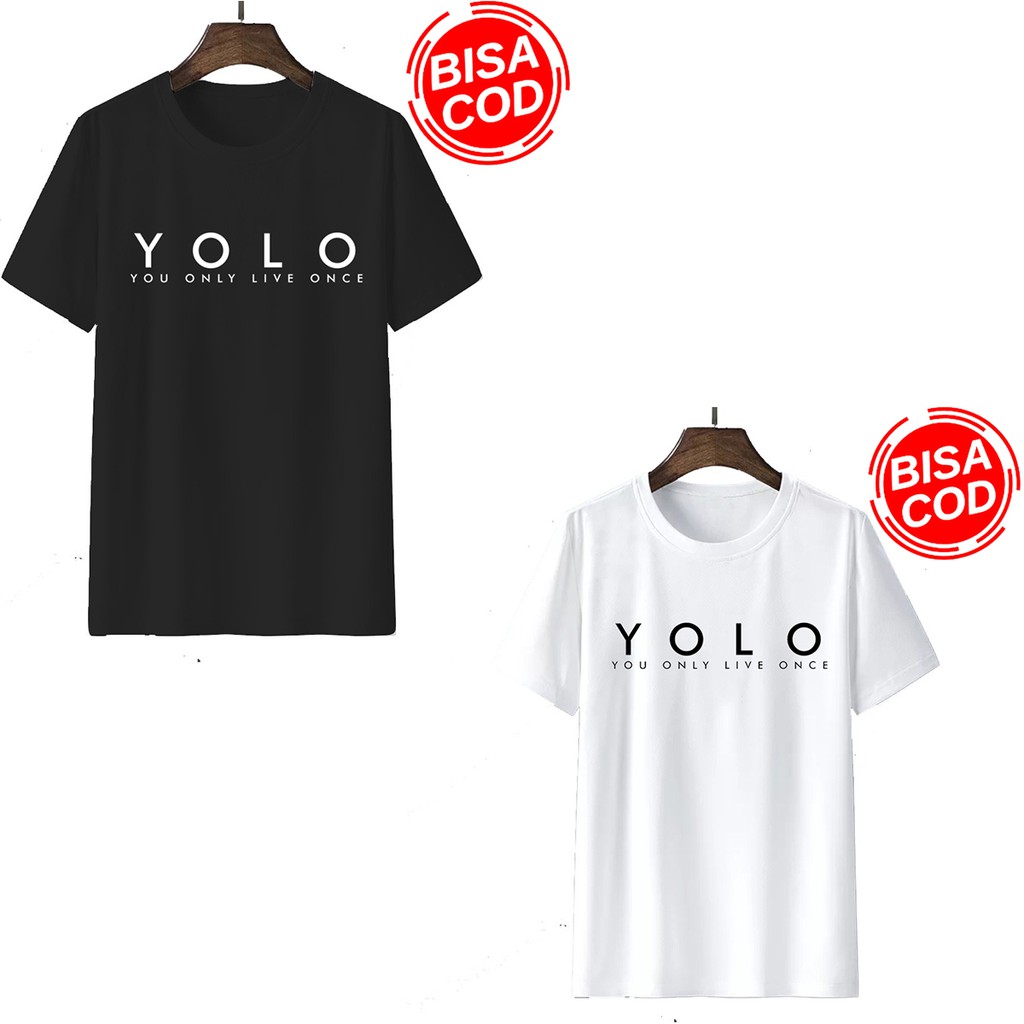 Kaos pria | kaos distro pria motip YOLO | kaos pria sablon digital unisex MS070